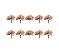 JunZheHub 10 Pièces de Décors de Trains Miniatures avec Arbres, Maquette D'aménagement Paysager pour Bricolage et Création Architecturale, Hibiscus