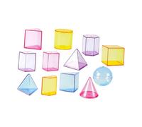 JunZheHub 12 Blocs de Formes Géométriques - Jeu D'apprentissage Mathématique - Jeu de Tri de Formes Colorées En 3D