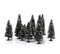 JunZheHub 15 Pièces Arbres Miniatures Cèdres Maquette Décor Feuillage Neige Matériau Plastique Fer Adapté Scène Chemin de Fer Modélisme