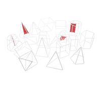 JunZheHub 18 Pièces de Modèles Géométriques 3D pour L'apprentissage des Mathématiques - Jouet pour Enfants et étudiants