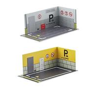 JunZheHub 2 Pièces 1:32 Parking Modèle de Voiture Moulé sous Pression Fond de Garage, Modèle L