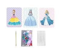 JunZheHub 3 Pièces Panneaux de Dessin à Piquer DIY Ensemble d'Activité Habillage Princesse Kit d'Art Papier Créatif Jouet Éducatif Convient pour Enfants, style c