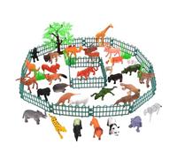 JunZheHub 32 Pièces Figurine Animaux Jungle Jouets Miniature Zoo Accessoires Cake Topper PVC Adapté pour Fête Garçons Filles Décoration Apprentissage