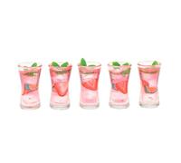 JunZheHub 5 Pièces Verre Miniature Maison de Poupée Pub Bar Accessoire Décoratif Plastique Cocktail pour Ambiance Réaliste Adapté pour Cuisine Salle à Manger Ma, C