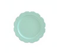 JunZheHub Assiette Miniature pour Maison de Poupée Plateau en Alliage Vaisselle d'Ornement de Collection Motif Délicat Gravé Style Français Classique Adaptée au, Bleu Ciel, 27 4mm