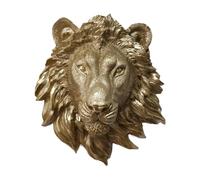JunZheHub Bas-Relief Mural en Résine Représentant Une Tête d'animal, Statuette Artisanale Finement Travaillée, Idéale pour Une Chambre, Un Salon, Un Magasin, Lion