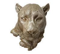 JunZheHub Bas-Relief Mural en Résine Représentant Une Tête d'animal, Statuette Artisanale Finement Travaillée, Idéale pour Une Chambre, Un Salon, Un Magasin, léopard
