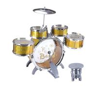 JunZheHub Batterie pour Enfants Débutants, Kit Grosse Caisse, Jouet Musical, Batterie éducative pour Tout-Petits et Enfants D'âge Préscolaire, Or