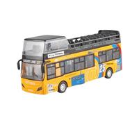 JunZheHub Bus de Ville Miniature à Collectionner avec Ouvrantes et Effets Sonores pour Enfants, Jaune