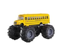 JunZheHub Bus Scolaire Jouet, Camion Créatif, Voiture Légère à Roues avec Mécanisme à Rétrofriction, Bus Jouet Jaune en Métal