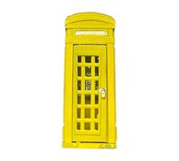 JunZheHub Cabine Téléphonique Miniature à L'échelle 1:64, Objet de Collection avec Porte Ouvrante, Reproduction D'une Décoration de Maison de Poupée, Mi, Jaune