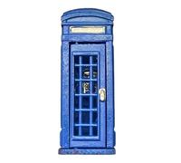 JunZheHub Cabine Téléphonique Miniature à L'échelle 1:64, Objet de Collection avec Porte Ouvrante, Reproduction D'une Décoration de Maison de Poupée, Mi, Bleu