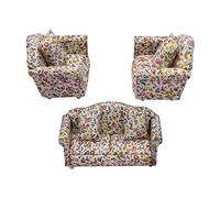 JunZheHub Canapé Miniature pour Maison de Poupée, Double Ou Simple, avec Quatre Coussins pour Une Installation En