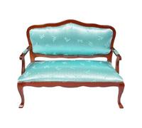 JunZheHub Chaise de Maison de Poupée, Meuble Miniature, Fauteuil En Bois, Décoration Artisanale, Accessoire de Photographie, Ornement pour Jeux D'imitation, Deux Places