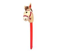 JunZheHub Cheval-bâton Gonflable Portable avec Une de Cheval, Idéal pour Jouer à Faire Semblant de Monter à Cheval pour Halloween (à Partir de 3 Ans), Rouge