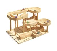 JunZheHub Circuit à Billes En Bois avec Blocs de Construction pour Enfants : Un Jeu de Puzzle Qui Stimule La Créativité et La Résolution de Problèmes pour, style B