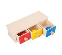 JunZheHub Coffret de Jeu de Construction D'objets avec Plateau à Balles En Bois pour Favoriser La Coordination œil-main Chez Les Enfants D'âge, 3 tiroirs