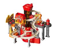 JunZheHub Coffret de Jeu de Voiture de Course, Jouet de Fête pour Enfants, Véhicules à Assembler Soi-même, Circuit de Course pour Enfants de 2 à 4 Ans, Thème de la lutte contre les incendies