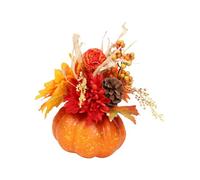 JunZheHub Décoration de Table en Fausse Citrouille, Citrouille Artificielle, Fleurs, Composition Automnale, en Mousse pour Salon, Cuisine, Mariage, Phot, Orange 22cmx20cm