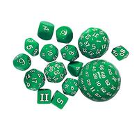 JunZheHub Ensemble de 15 Dés de Jeu Multifaces En Acrylique, Dés Polyédriques Faciles à Lire, Jeux de Rôle, Accessoires de Fête, Collection, Jeu éducatif de Mat, VERT