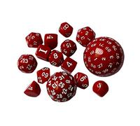 JunZheHub Ensemble de 15 Dés de Jeu Multifaces En Acrylique, Dés Polyédriques Faciles à Lire, Jeux de Rôle, Accessoires de Fête, Collection, Jeu éducatif de Mat, Rouge