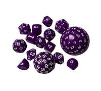 JunZheHub Ensemble de 15 Dés de Jeu Multifaces En Acrylique, Dés Polyédriques Faciles à Lire, Jeux de Rôle, Accessoires de Fête, Collection, Jeu éducatif de Mat, Violet