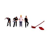 JunZheHub Ensemble de 4 Figurines Miniatures pour Diorama, Représentant des Personnages de Rue, Idéal pour La Décoration de Bureau Ou comme Accessoire pour mais, Noir
