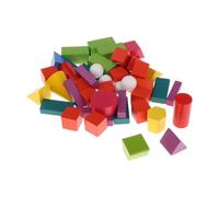 JunZheHub Ensemble de 45 Pièces de Formes et Blocs Géométriques En Bois - Jouet éducatif pour La Maternelle, L'école, La Maison et L'