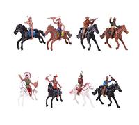 JunZheHub Ensemble de 8 Figurines de Cowboys avec Cheval pour Un Projet Scolaire de Garçons