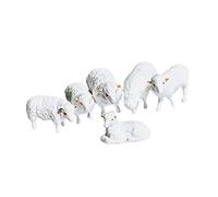 JunZheHub Ensemble de Figurines Miniatures D'animaux de La Ferme En Résine, Charmantes Décorations Artisanales, 6 moutons