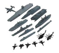 JunZheHub Ensemble de Jeu de 17 Navires de Guerre avec Maquettes D'avions et de Cuirassés