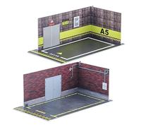 JunZheHub Ensemble Miniature avec Décor de Fond, Mur jaune gris