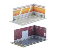 JunZheHub Ensemble Miniature avec Décor de Fond, Mur orange