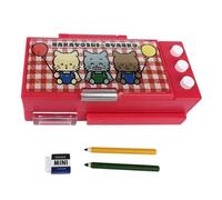 JunZheHub Ensemble Miniature de Trousse à Crayons pour Maison de Poupée à L'échelle 1:12, Comprenant Une Règle et Une, pour Jouer à Faire Semblant, Rouge