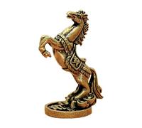 JunZheHub Figurine Cheval Laiton Sculpture Décor Statuette Animale Miniature Artisanat Symbolique Motif Portable Convient pour Cadeau Bureau Maison Voiture