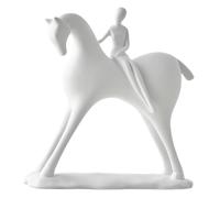 JunZheHub Figurine de Cheval, Figure Abstraite, Sculpture de Cheval, Ornement de Table En Résine, Pièce Décorative, Objet de Collection Moderne à Of, Blanc