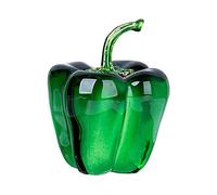 JunZheHub Figurine de Cristal, Presse-papier Décoratif En Cristal élégant à La Surface Texturée, Idéale Comme Cadeau pour Le Bureau, Le Salon Ou, Chili vert