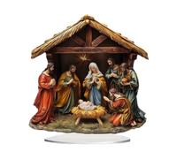 JunZheHub Figurine de Jésus, Statue de Noël, Objet de Collection, Ornement, Sculpture Décorative pour L'intérieur, Chambre, Bureau, Pendaison de Crémaillère
