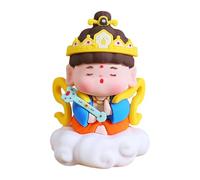 JunZheHub Figurine Immortel Chinois Décoration de Bureau avec Statuette de Dieu Mignon Sculpture Cartoon Ornement de Collection Fengshui En Caoutchouc Doux, Style F
