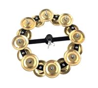 JunZheHub Hi Hat Tambourine Instrument Percussion Tambourin Cymbale Cloche En Alliage de Zinc Facile à Installer Adapté Aux Spectacles Musicaux et Écoles, Double Rangée