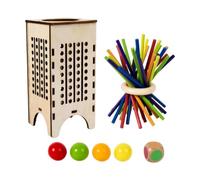 JunZheHub Jeu de Société En Bois avec Bâtonnets En Bois, Jeu Familial D'association de Couleurs, Jouet éducatif Mathématique Interactif et Coloré pour Enfan