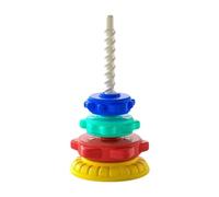 JunZheHub Jouet à Empiler Coloré pour Tout-petits avec Roue Rotative et Engrenages Sensoriels, 4 Couches