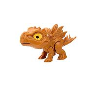JunZheHub Jouet Dinosaure à Mordiller, Marionnette Dinosaure à Main avec Articulations Flexibles, Figurine Interactive Idéale pour Les Paniers de Pâques et, Stégosaure Brun