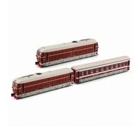 JunZheHub Locomotive Électrique Enfant Jouet Train Modélisme à Trois Sections avec Ouvrantes Lumière Fonctionnelle et Adaptée pour Collection Exposition, Rouge