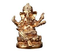 JunZheHub Lord Statue Figurine Résine Légère Décoration Sculpture Religieuse Artisanat Bouddha Ornement Style Vintage Fait Main Adaptée pour Cadeau, Or 4,7 x 4,2 x 6 cm
