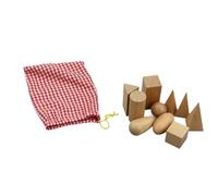 JunZheHub Lot de 10 Blocs Géométriques En Bois Représentant Des Solides, Un Jeu D'apprentissage pour Les Enfants de 3 Ans et Plus.