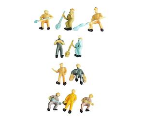 JunZheHub Lot de 10 Figurines Miniatures de Cheminots Au 1/43, Jouets pour Circuit de Train, Dioramas, Accessoires de Cinéma, Micro-figurines