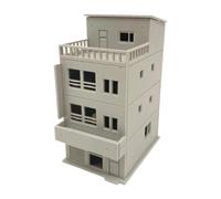 JunZheHub Maquette de Bâtiment Au 1/87 pour Réseau Ferroviaire Miniature, à Peindre Soi-même : Maison Moderne Résidentielle pour Décor de Diorama, 7.5cmx11cmx14.5cm