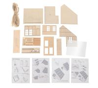 JunZheHub Maquette de Chalet en Rondins à L'échelle Ho 1/35, à Assembler, pour Modélisme Ferroviaire, Toit de Chaume