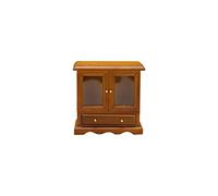 JunZheHub Meuble Miniature Armoire Dollhouse Rayon Vitrine En Bois Buffet Latéral Cuisine Bibliothèque Accessoire Finition Vintage Convient Aux Amateurs D'Artis, BRUN